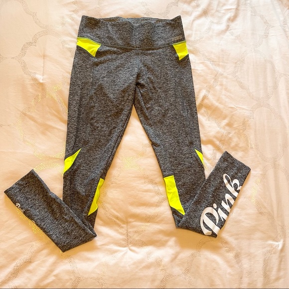 Pink Victorias Secret ultimate yoga leggings gray neon XS - Picture 2 of 5